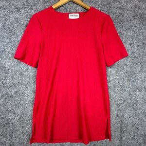 Vintage Essentials by Worthington Tunic Top Womens S Red Casual Basics Layering